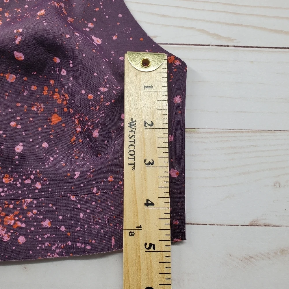 Athleta‎ Crossover Reversible Sports Bra Purple Speck Spatter Size Medium
